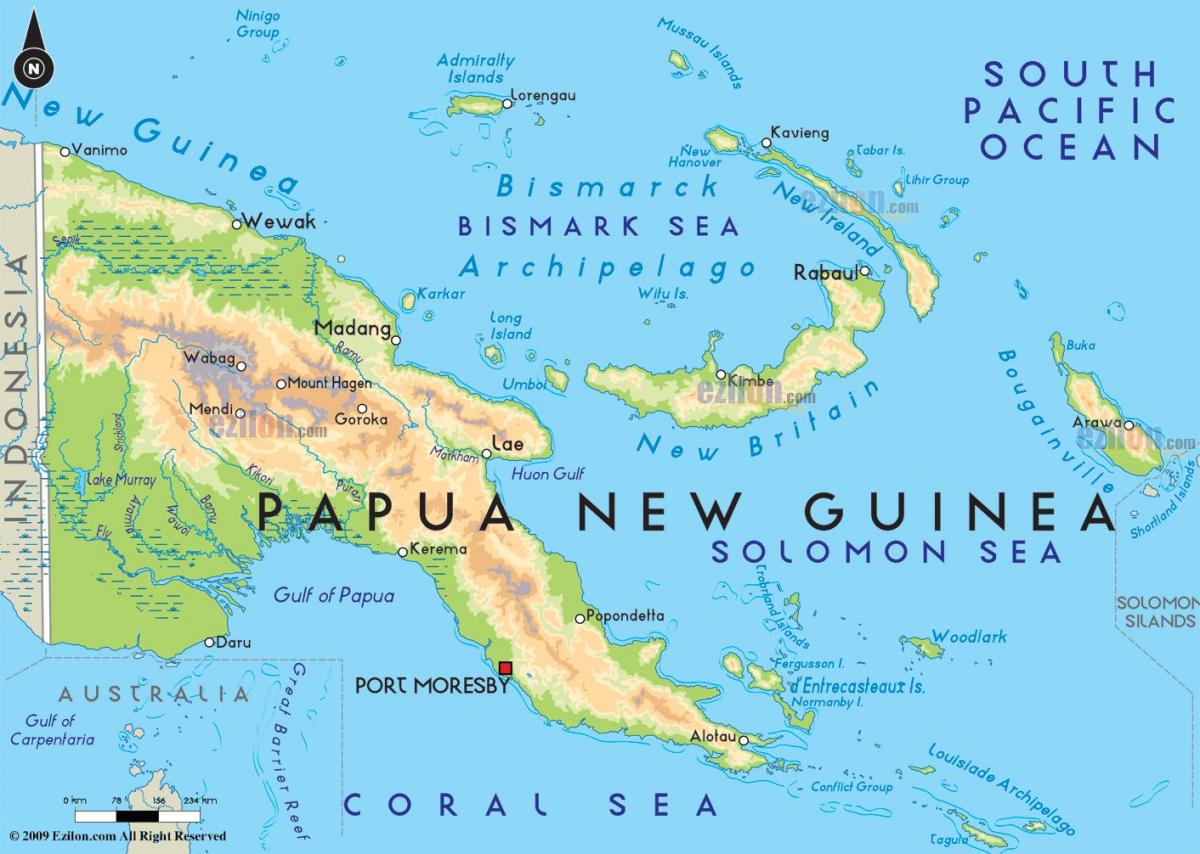 kartta pääkaupunki papua-uusi-guinea