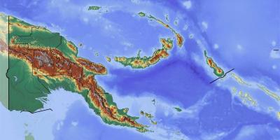 Papua-uusi-guinea topografinen kartta