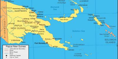 Kartta papua-uusi-guinea ja naapurimaiden