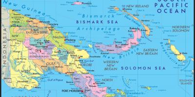 Yksityiskohtainen kartta papua-uusi-guinea