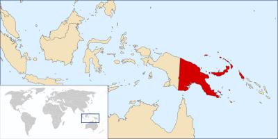 Papua-uuden-guinean sijainti maailman kartalla