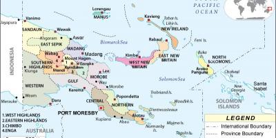 Kartta papua-uuden-guinean maakunnista