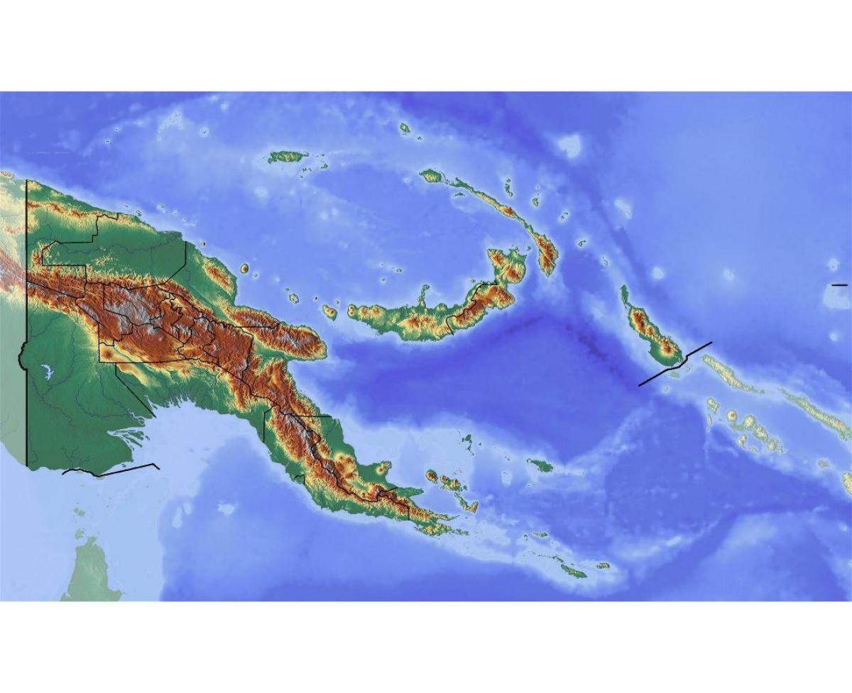 papua-uusi-guinea topografinen kartta